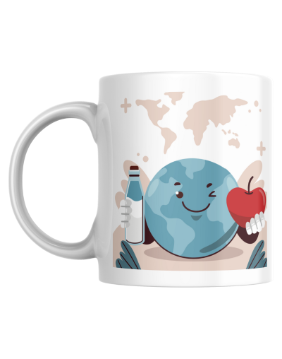 "Taza Motivacional Día Mundial de la Salud – Personalizada, Cerámica de 11 oz con Café Tostado Juan Valdez, 40g, Presentada en u