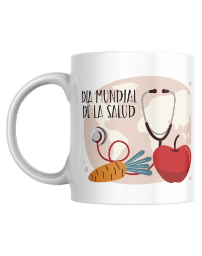 "Taza Motivacional Día Mundial de la Salud – Personalizada, Cerámica de 11 oz con Café Tostado Juan Valdez, 40g, Presentada en u