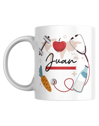 "Taza Motivacional Día Mundial de la Salud – Personalizada, Cerámica de 11 oz con Café Tostado Juan Valdez, 40g, Presentada en u