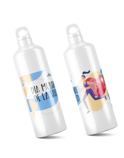 "Termo Caramañola Motivacional Día Mundial de la Salud y la Seguridad - 600ml Personalizado"