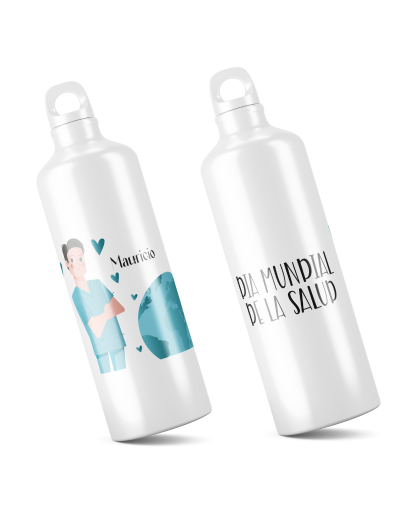 "Termo Caramañola Motivacional Día Mundial de la Salud y la Seguridad - 600ml Personalizado"