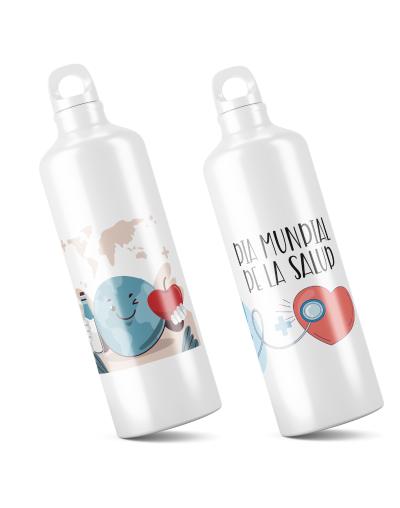 "Termo Caramañola Motivacional Día Mundial de la Salud y la Seguridad - 600ml Personalizado"