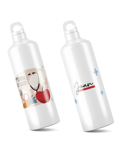 "Termo Caramañola Motivacional Día Mundial de la Salud y la Seguridad - 600ml Personalizado"
