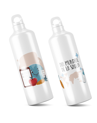 "Termo Caramañola Motivacional Día Mundial de la Salud y la Seguridad - 600ml Personalizado"