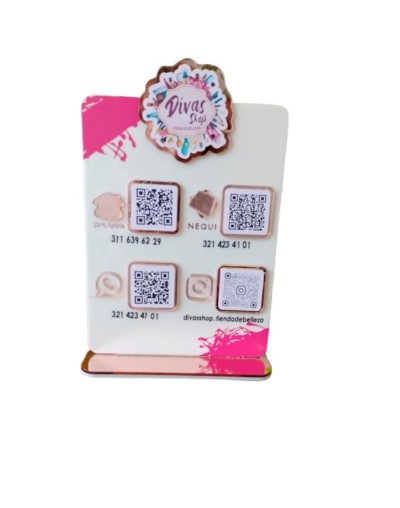Código QR en acrílico 