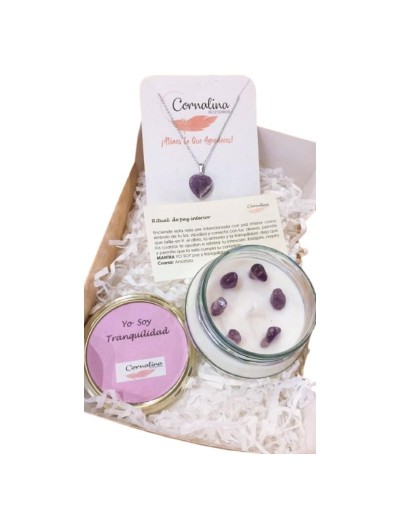 Kit vela aromatizada con Cuarzos  Amatista