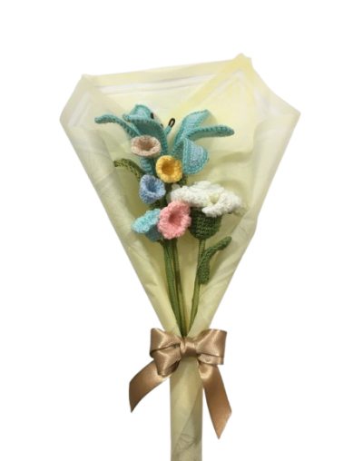Arreglo floral tejido
