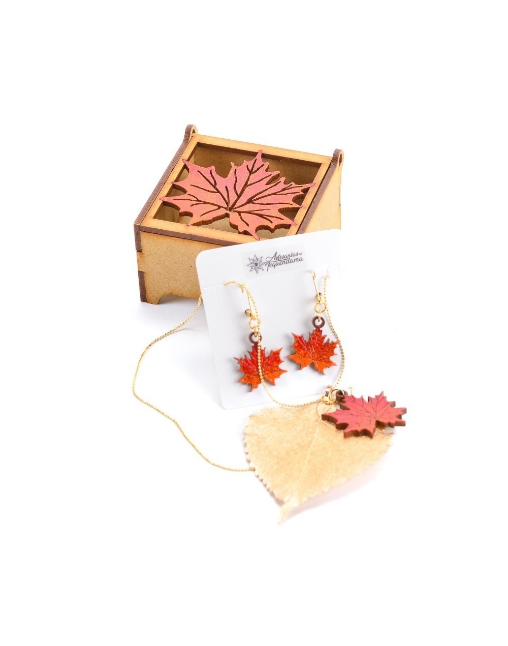 Juego hoja de otoño con filigrana