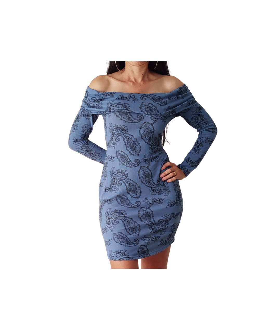 Vestido cuello bandeja 