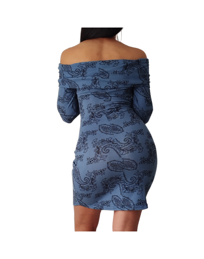 Vestido cuello bandeja 