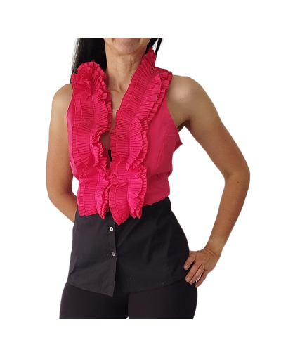 Blusa fucsia con boleros