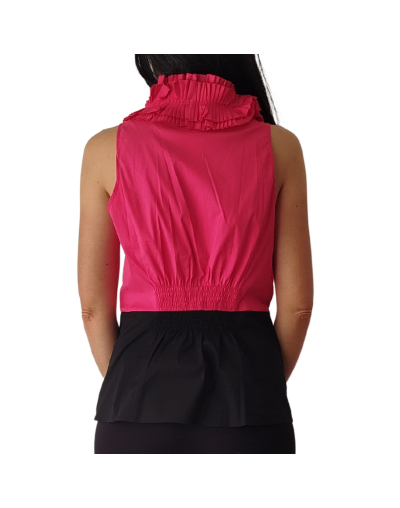 Blusa fucsia con boleros