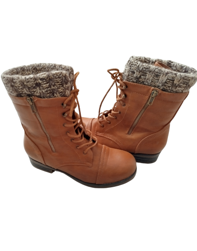 Botines con apliques de lana