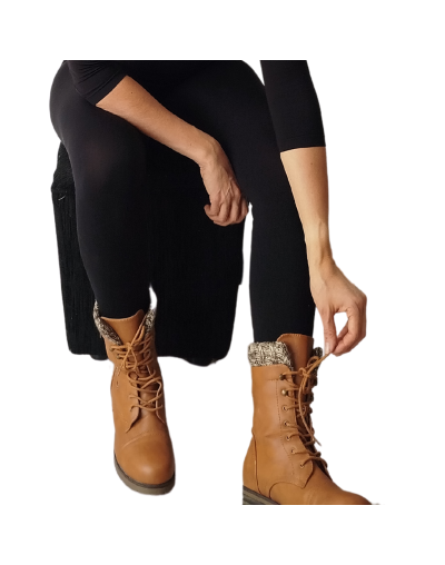 Botines con apliques de lana