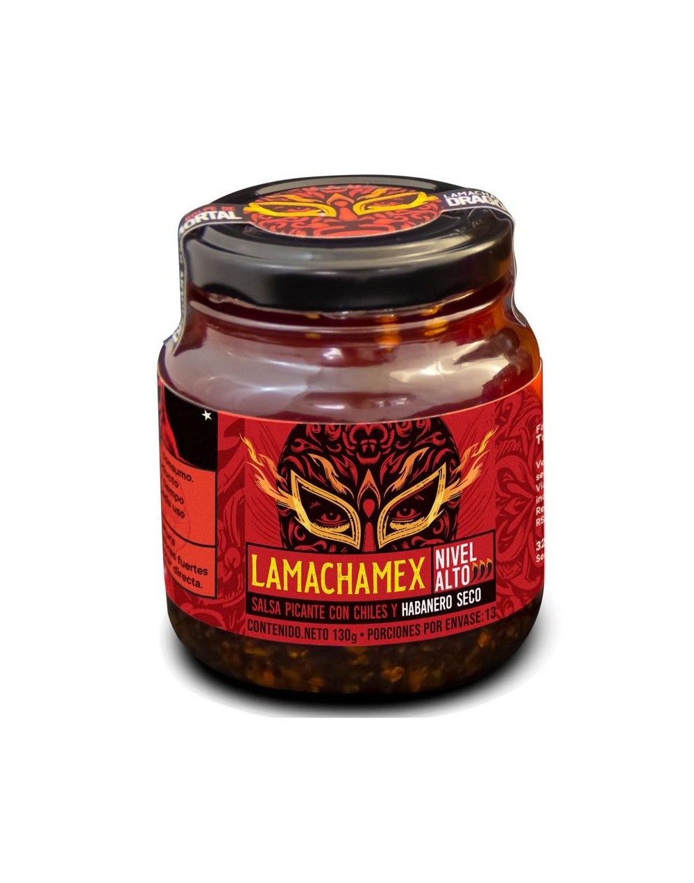 Salsa Macha LaMachamex con habaneros secos