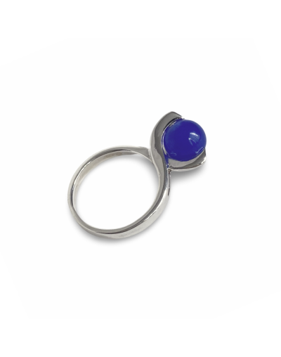 Solitario en plata y ágata azul