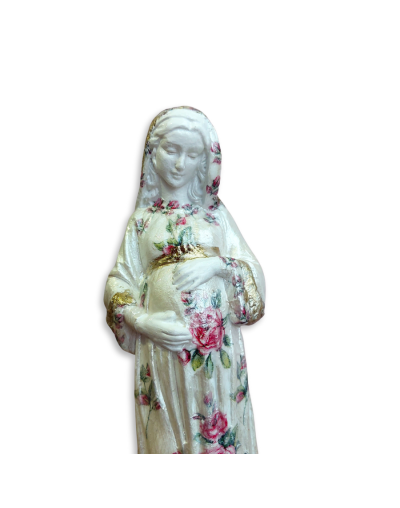 Virgen de la Dulce Espera hecha a mano – Figura de 22 cm para futuras mamás
