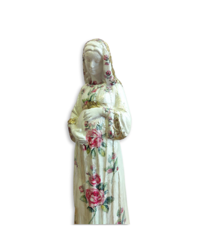 Virgen de la Dulce Espera hecha a mano – Figura de 22 cm para futuras mamás