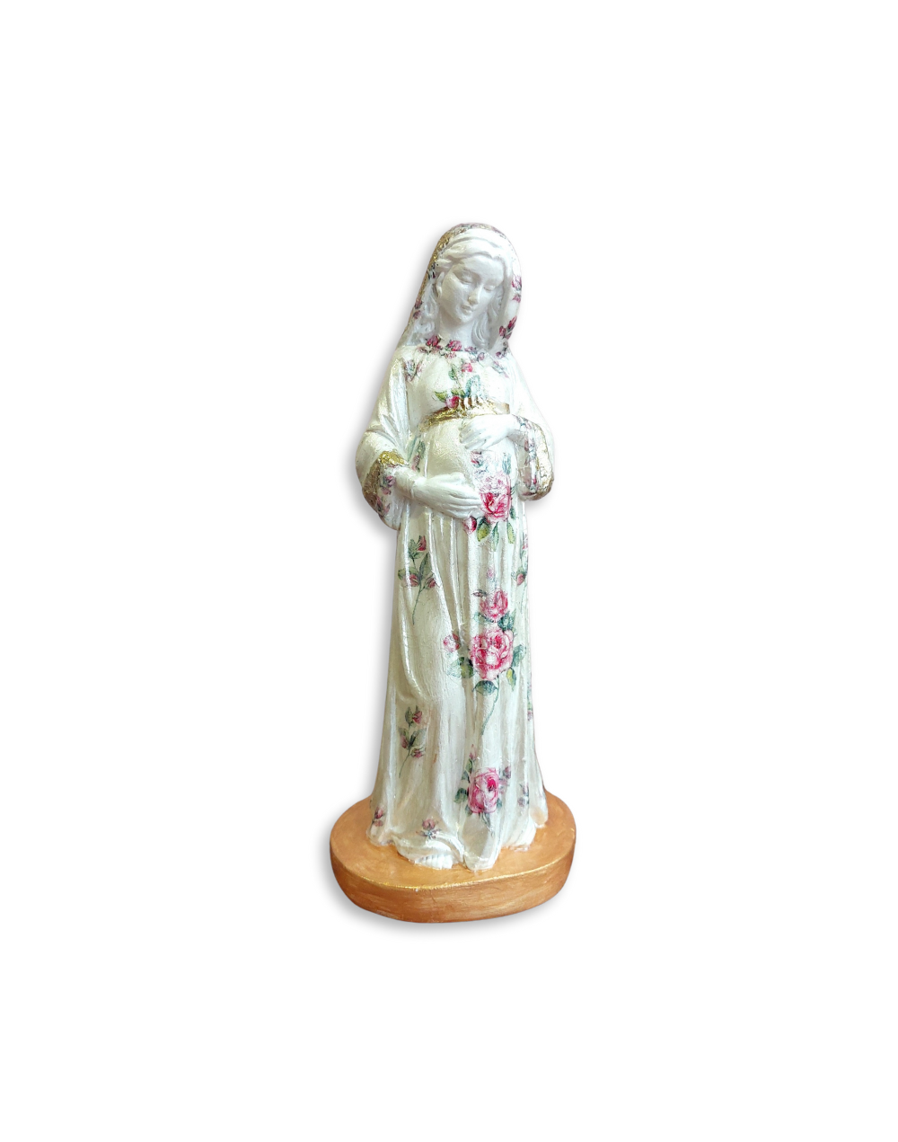Virgen de la Dulce Espera hecha a mano – Figura de 22 cm para futuras mamás
