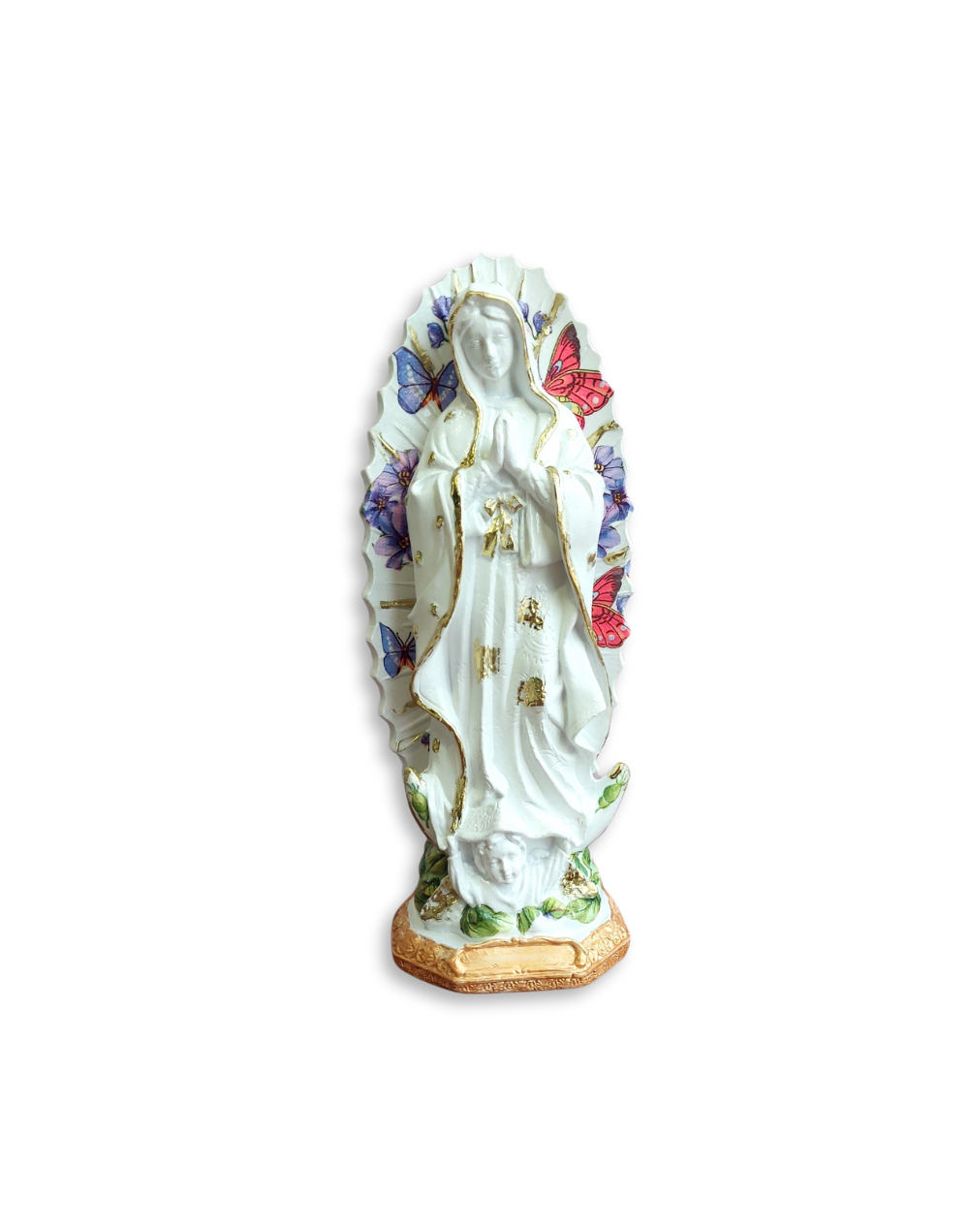 Virgen de Guadalupe hecha a mano – Figura artesanal de 30 cm