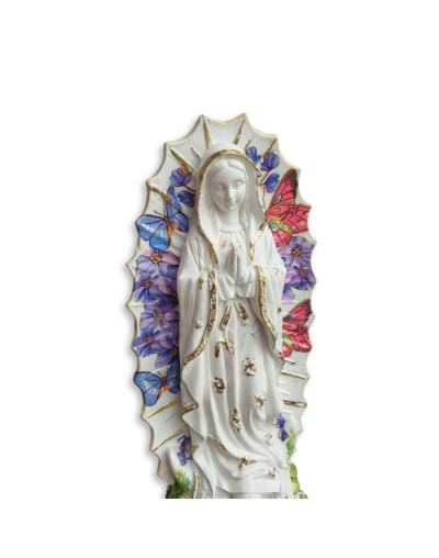 Virgen de Guadalupe hecha a mano – Figura artesanal de 30 cm