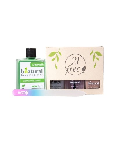 Kit Manicure: Base + Brillo + Removedor + Lima + Esmalte que elijas Bnatural