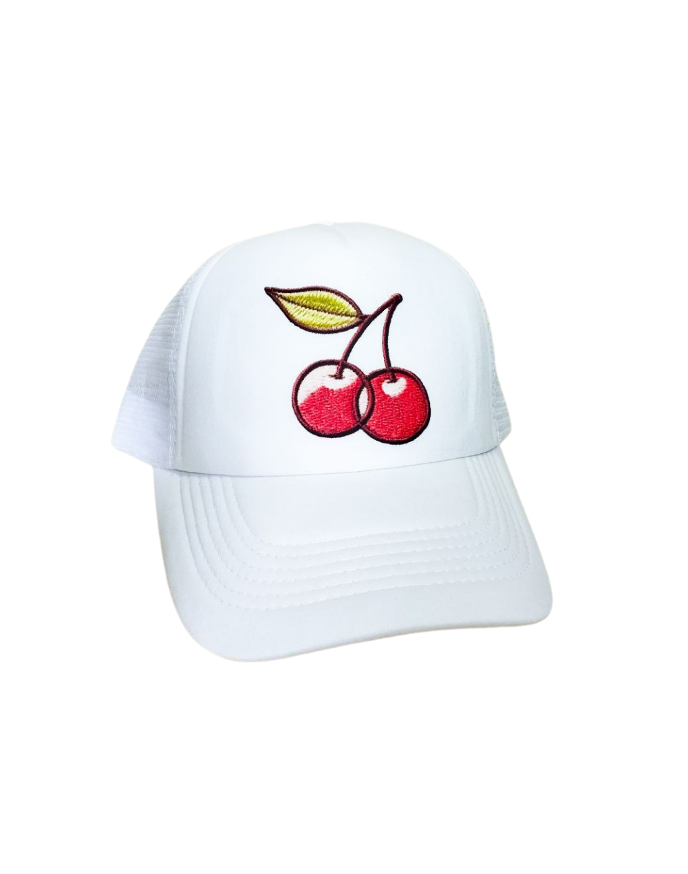Gorra Trucker Blanca Cerezas