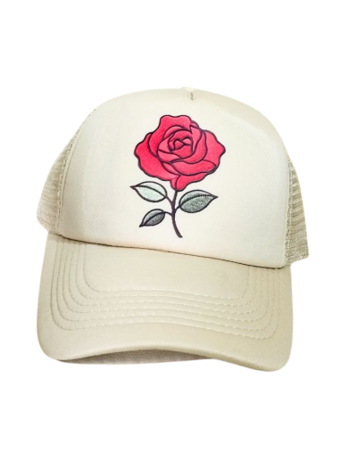 Gorra Trucker Marfíl Rosa