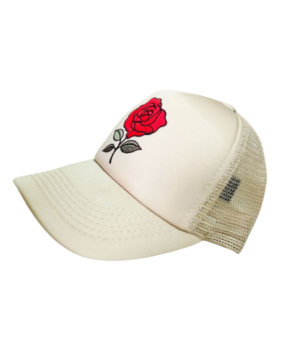 Gorra Trucker Marfíl Rosa
