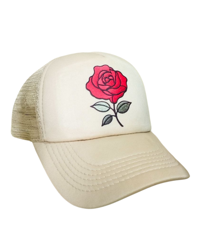 Gorra Trucker Marfíl Rosa