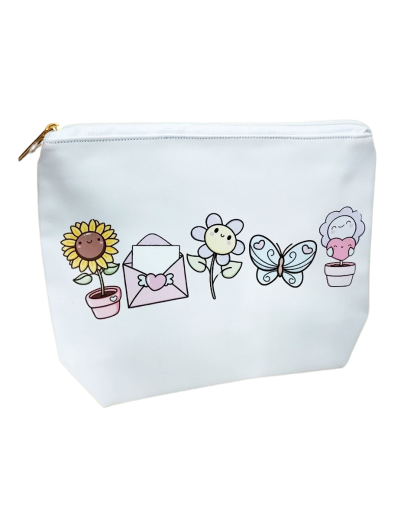 Estuche en Cuerina Flores Cute