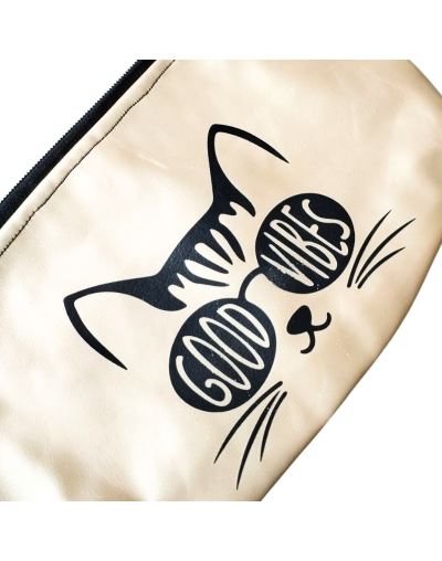 Estuche en Cuerina Gato Good Vibes