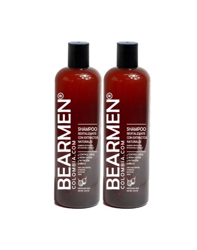 2 shampoos revitalizante bearmen cebolla-biotina