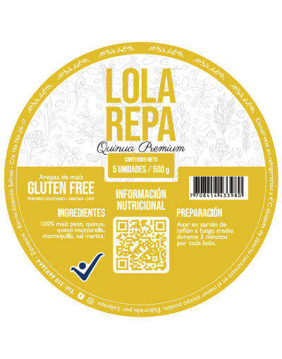 Arepas Quinoa paquete x 5 unidades empacadas al vacio