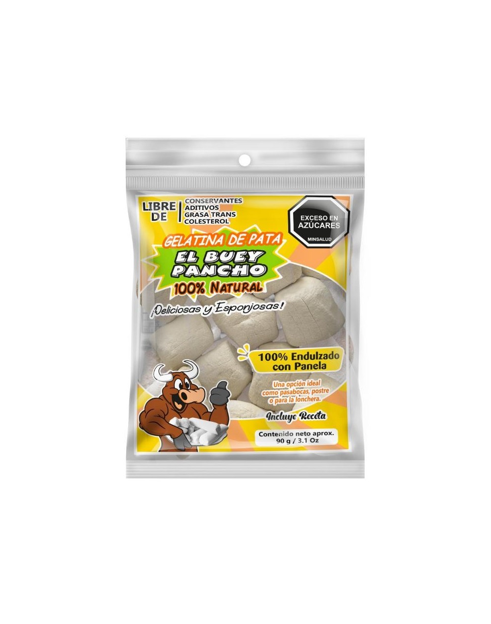 Gelatina de pata blanca tipo masmelo x 18und