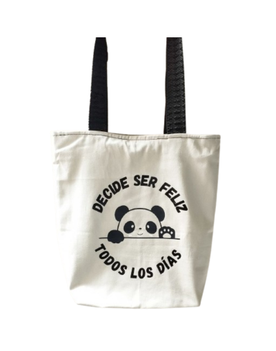 Totebag Drill Panda Feliz