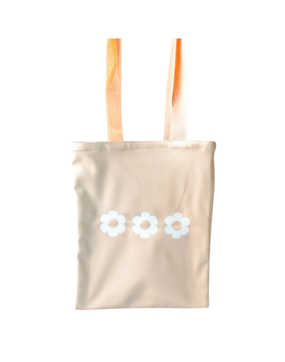 Bolsa en Cuerina Flores Blancas