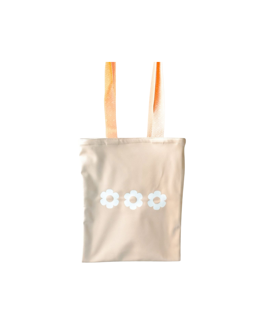 Bolsa en Cuerina Flores Blancas