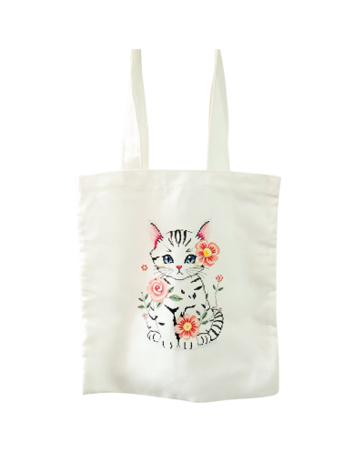 Bolsa en Drill Gato Pixel