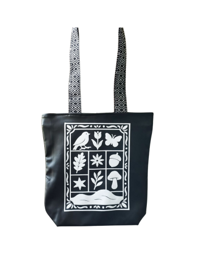 Bolso en Cuerina Mosaico Gamuzado