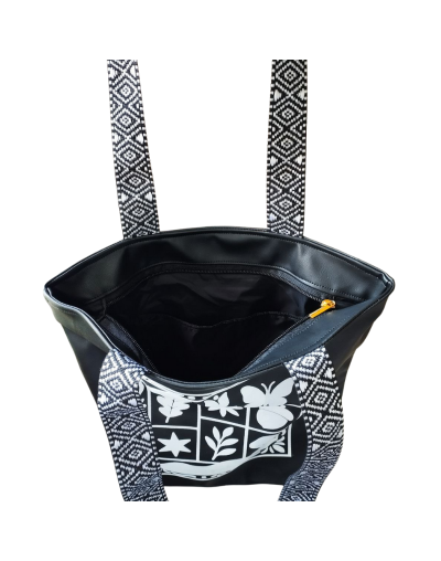 Bolso en Cuerina Mosaico Gamuzado