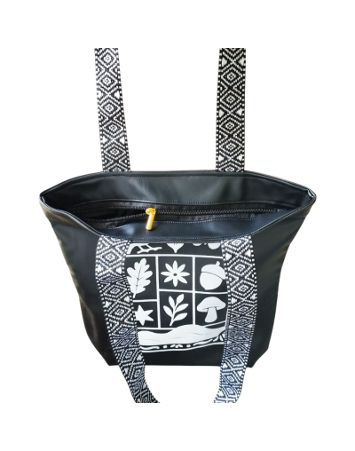 Bolso en Cuerina Mosaico Gamuzado