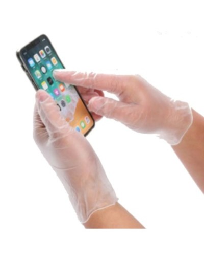 GUANTES DE VINILO TRANSPARENTES 2 CAJAS 200 UND