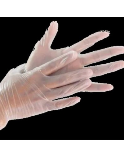 GUANTES DE VINILO TRANSPARENTES 2 CAJAS 200 UND