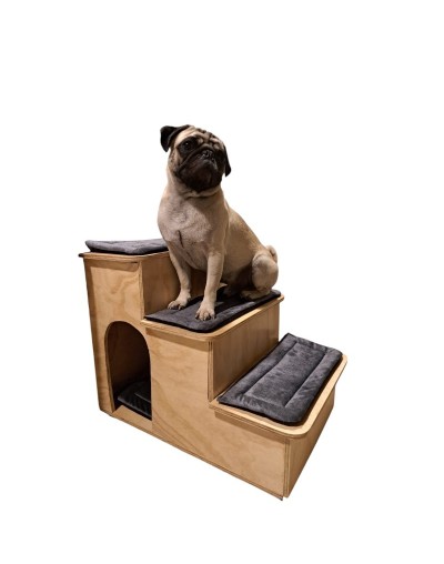 Espectacular escalera para mascotas con Cama