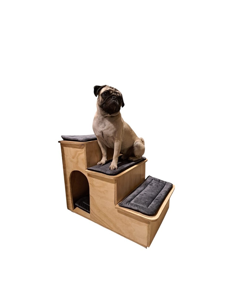 Espectacular escalera para mascotas con Cama