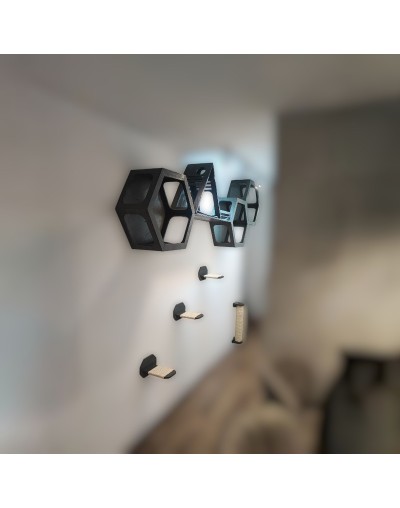 Combo Astutos Gimnasio Para Gatos Pared