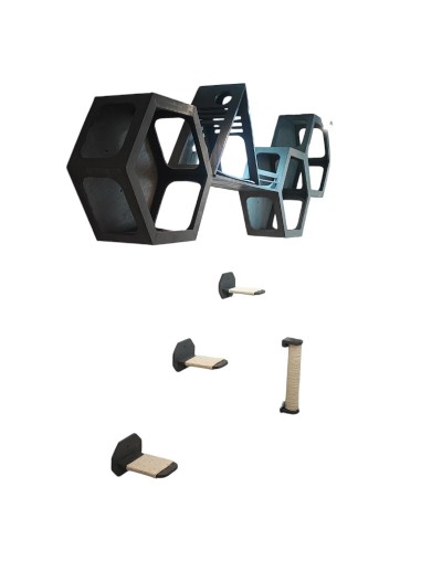 Combo Astutos Gimnasio Para Gatos Pared