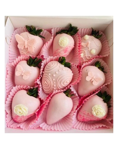 Caja de fresas  jumbo x 9 unidades Marcelina Pastelería