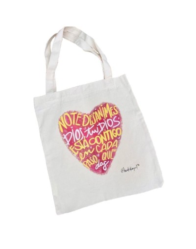 Bolso Tote Bag – 100% Algodón Crudo Referencia: Conmigo estas 